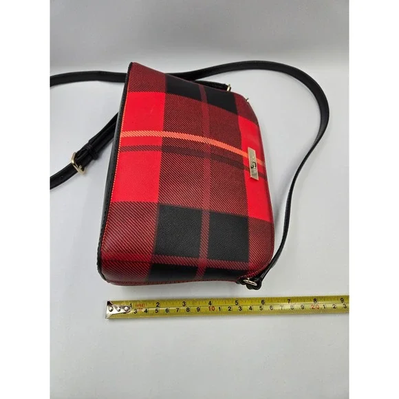 Kate Spade Red Plaid Dome Crossbody Bag‎ & Wallet Set - Picture 8 of 11